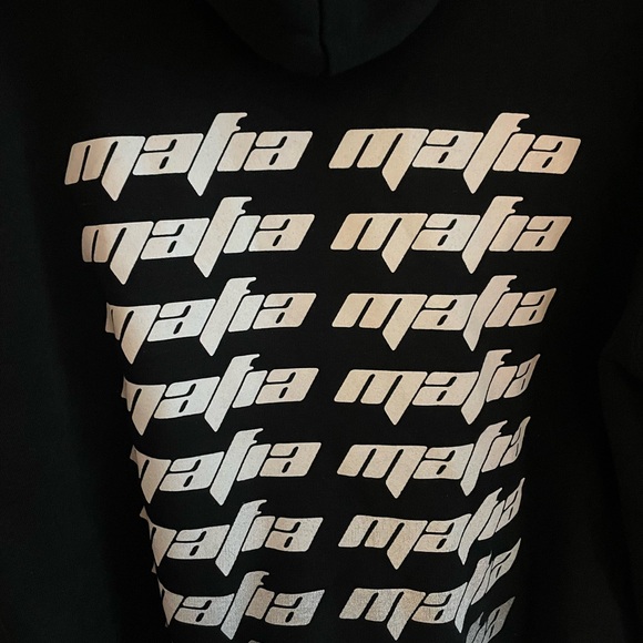 Yeezy Mafia SZN Black Hooded Sweatshirt Size XL (small Snag/hole Top Left) - Picture 8 of 8